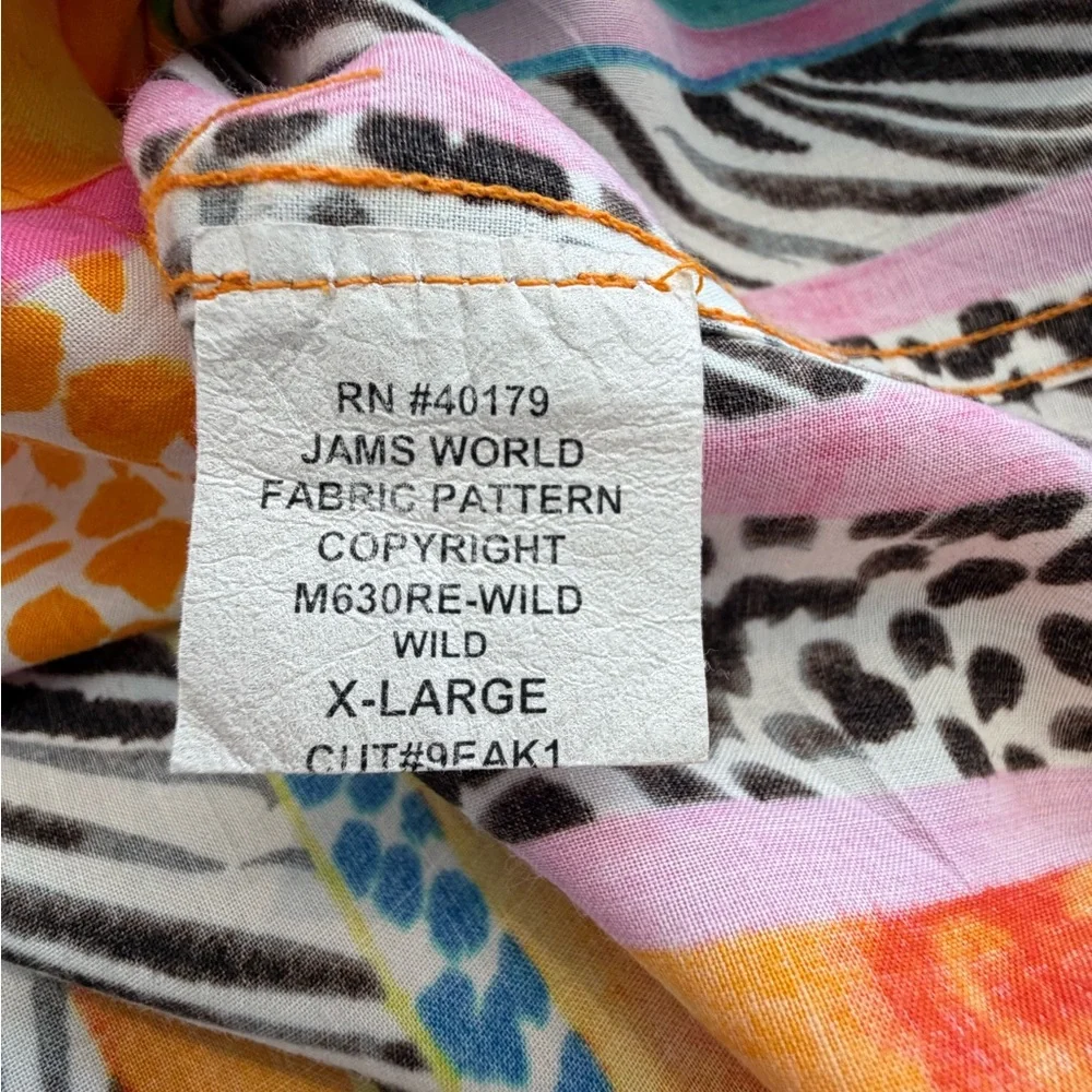 RARE Jams World Hawaiian Aloha Men's Shirt, XL “Wild” Animal Print Stripes. EUC - Picture 6 of 8